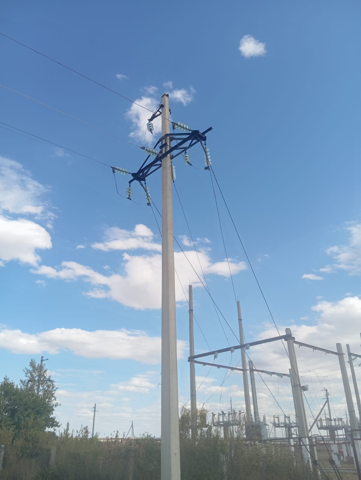 ВЛ-35 кВ Панфилова — Дамды. После замены стойки и изоляторов.